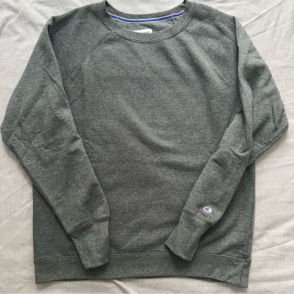 Champion Womens Large Dark Gray Classic Crewneck Sweatshirt